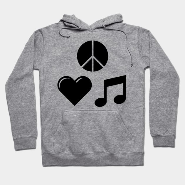 Peace, Love, & Music Hoodie by TerryNotez